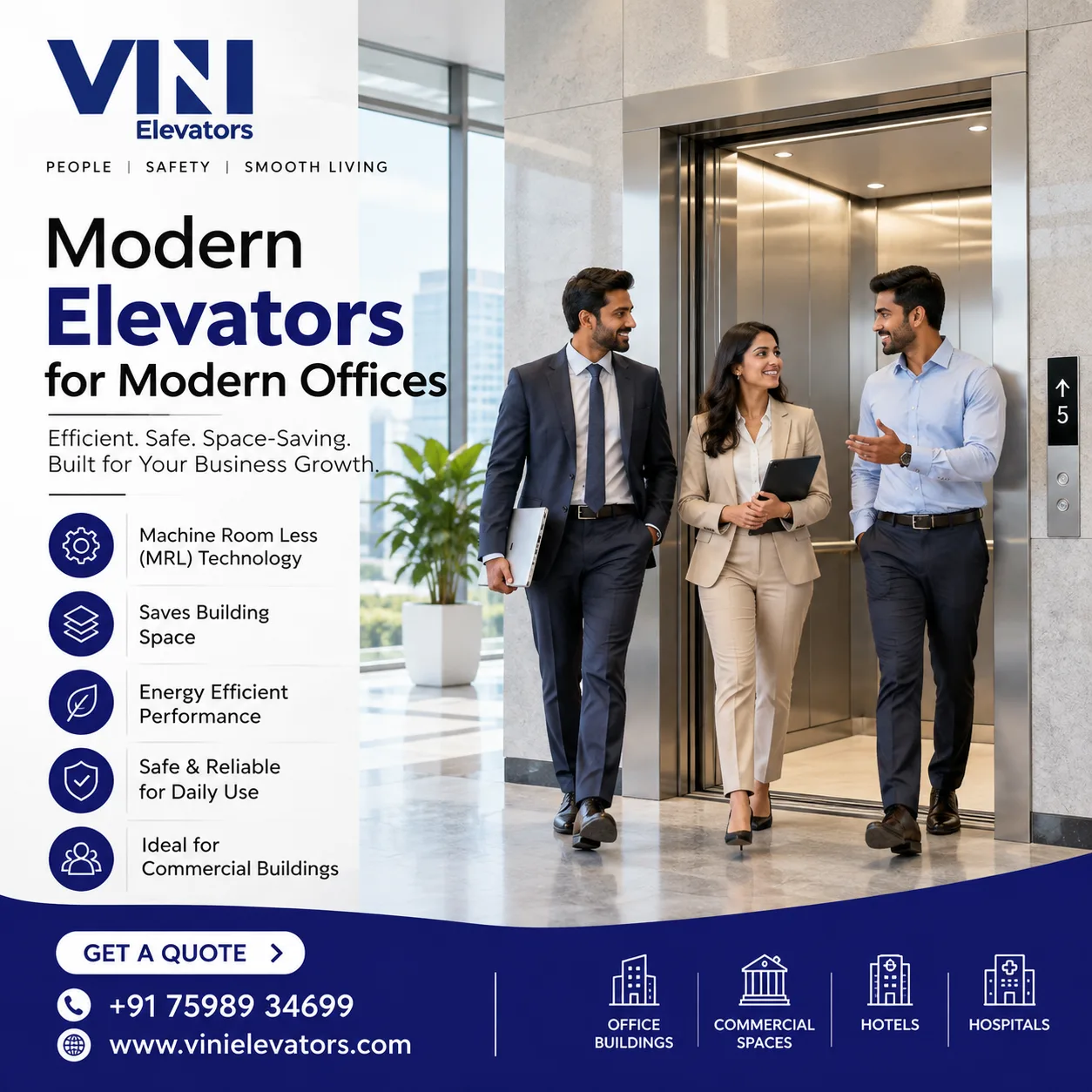 MRL Elevators for Modern Offices: A Space-Saving and Efficient Elevator Solution